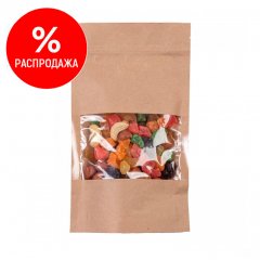 Пакет Дой-Пак бумажный 13*22,5(+3,5)см,  Крафт (бурый), с окном 7см снизу