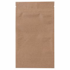 Пакет Дой-Пак бумажный 13*22,5(+3,5)см,  Крафт (бурый), с окном 7см снизу
