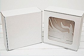 Коробки с окошком из белого картона